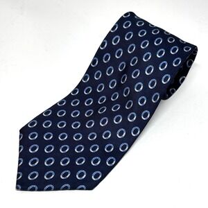 Stefano Ricci Saks Fifth Avenue Necktie Mens Navy Blue Silk Geometric Made Italy